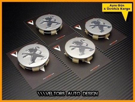 Peugeot Logo Amblem Jant Göbeği Göbek Kapak Seti