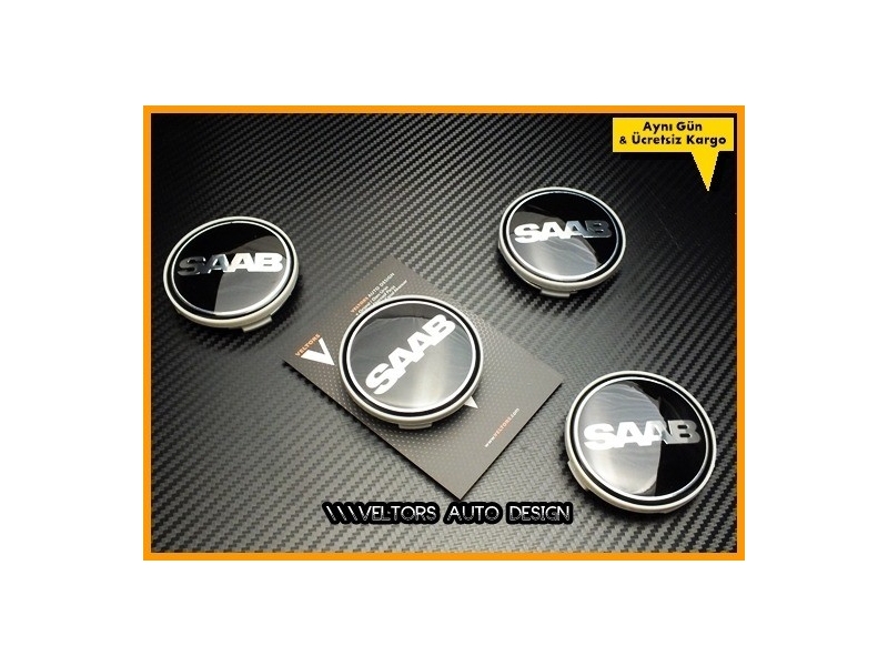 Saab Logo Amblem Orjinal Jant Göbek Kapak Seti