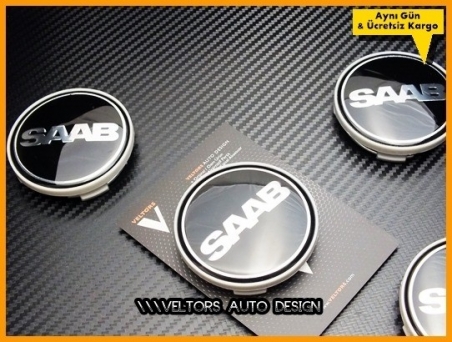 Saab Logo Amblem Orjinal Jant Göbek Kapak Seti