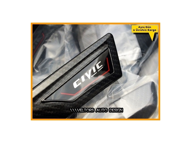 Honda Civic FC5 Logo Amblem İç Dış Karbon Araç Kapı Kol Seti Honda Civic FC5 Logo Amblem İç Dış Karbon Araç Kapı Kol Seti