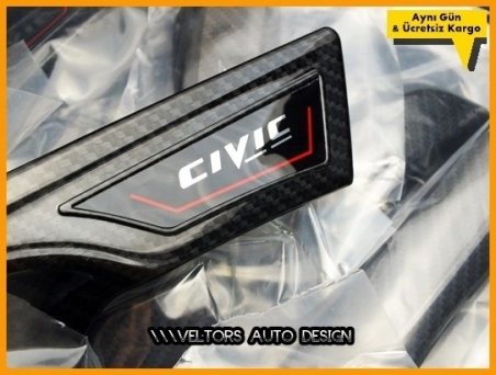 Honda Civic FC5 Logo Amblem İç Dış Karbon Araç Kapı Kol Seti
