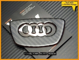 Audi Carbon / Karbon Airbag Direksiyon Logo Amblem Kaplama Seti