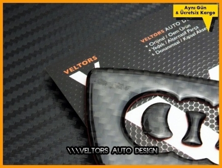 Audi Carbon / Karbon Airbag Direksiyon Logo Amblem Kaplama Seti