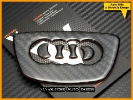 Audi Carbon / Karbon Airbag Direksiyon Logo Amblem Kaplama Seti