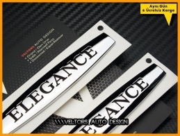 Mercedes Orijnal Elegance Yan Logo Amblem Seti