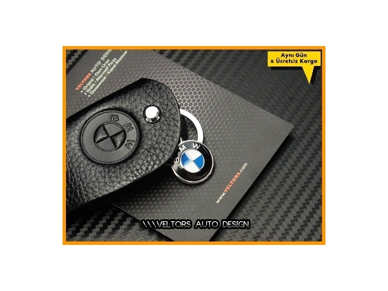 BMW Gerçek Deri BMW Logo Amblem Anahtarlık