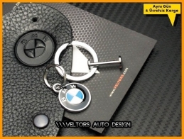 BMW Gerçek Deri BMW Logo Amblem Anahtarlık