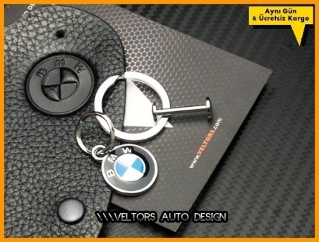 BMW Gerçek Deri BMW Logo Amblem Anahtarlık