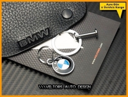 BMW Gerçek Deri BMW Logo Amblem Anahtarlık