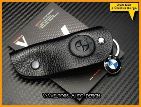 BMW Gerçek Deri BMW Logo Amblem Anahtarlık