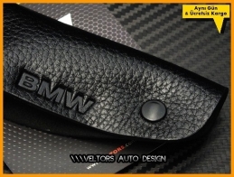 BMW Gerçek Deri BMW Logo Amblem Anahtarlık
