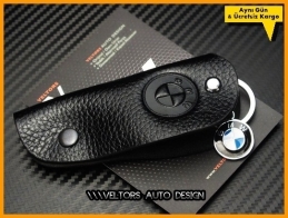BMW Gerçek Deri BMW Logo Amblem Anahtarlık