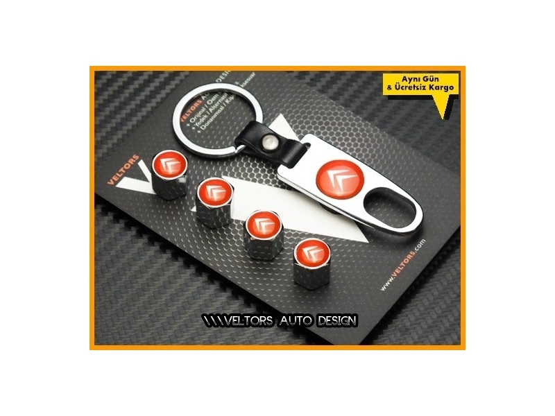 Citroen Logo Amblem Anahtarlık Sibop Kapak Seti