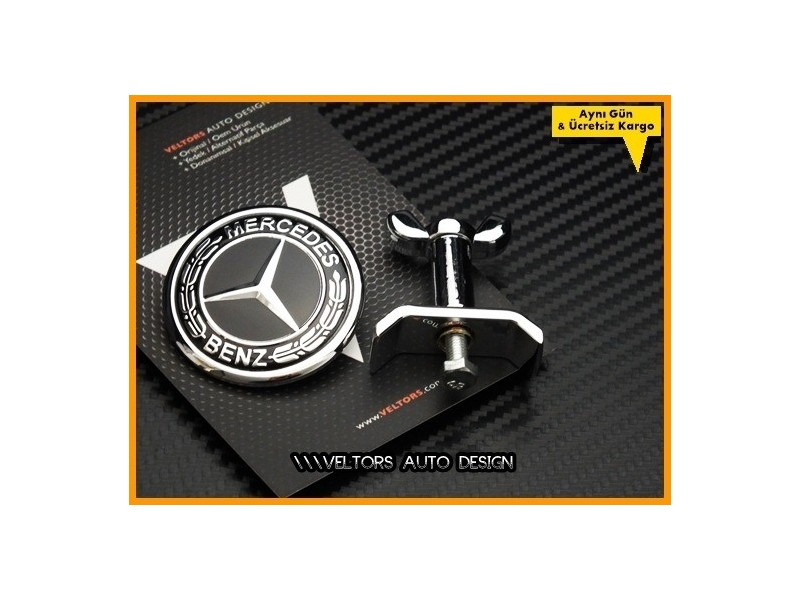 Mercedes Siyah Kaput Yıldız Logo Amblem Mercedes Siyah Kaput Yıldız Logo Amblem