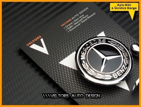 Mercedes Siyah Kaput Yıldız Logo Amblem