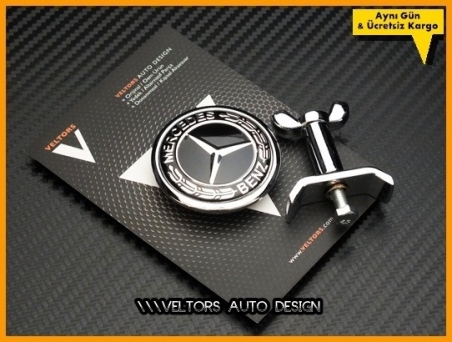 Mercedes Siyah Kaput Yıldız Logo Amblem