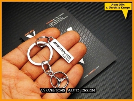 Mercedes Logo Amblem Özel Krom AMG Edition Anahtarlık