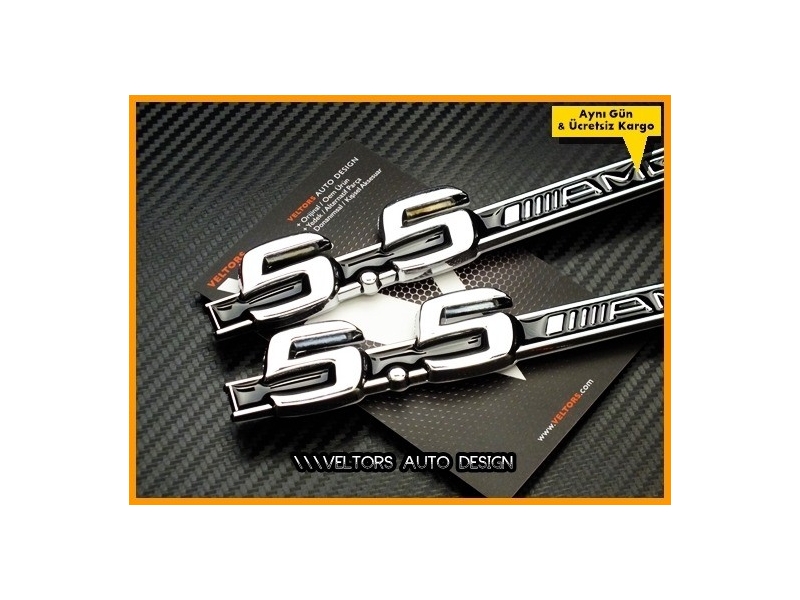 Mercedes 5.5 AMG Yan Yazı Logo Amblem Seti