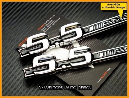 Mercedes 5.5 AMG Yan Yazı Logo Amblem Seti