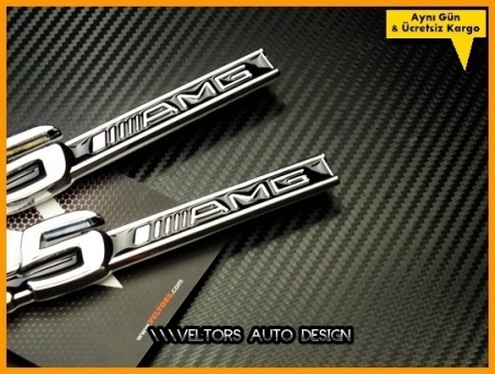 Mercedes 5.5 AMG Yan Yazı Logo Amblem Seti