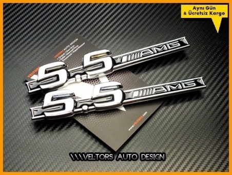 Mercedes 5.5 AMG Yan Yazı Logo Amblem Seti