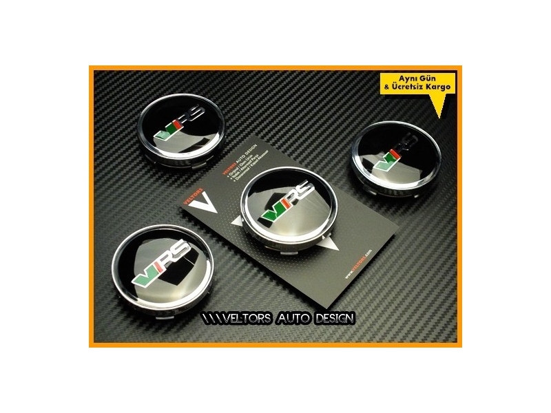 Skoda VRS Logo Amblem Jant Göbeği Göbek Kapak Seti