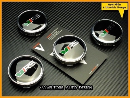 Skoda VRS Logo Amblem Jant Göbeği Göbek Kapak Seti