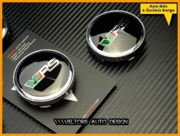 Skoda VRS Logo Amblem Jant Göbeği Göbek Kapak Seti