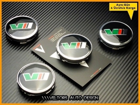 Skoda VRS Logo Amblem Jant Göbeği Göbek Kapak Seti