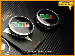Skoda VRS Logo Amblem Jant Göbeği Göbek Kapak Seti