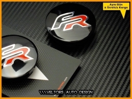 Seat FR Logo Amblem Jant Göbeği Göbek Kapak Seti