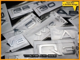 Audi A1 A3 A4 A5 A6 A7 A8 Q3 Q5 Q7 Bagaj Yazı Logo Amblem