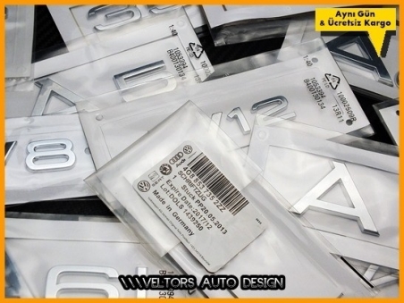Audi A1 A3 A4 A5 A6 A7 A8 Q3 Q5 Q7 Bagaj Yazı Logo Amblem