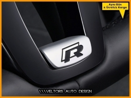 VW Golf Passat Polo Tiguan R line R Direksiyon Yazı Logo Amblem
