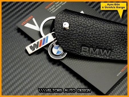 BMW Gerçek Deri M Technic M Logo Amblem Anahtarlık