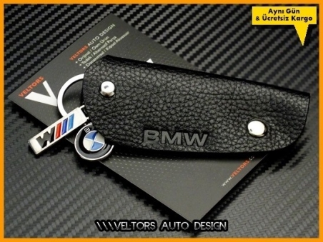 BMW Gerçek Deri M Technic M Logo Amblem Anahtarlık