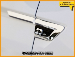 VW Tiguan R Line Yan Yazı Logo Amblem Seti
