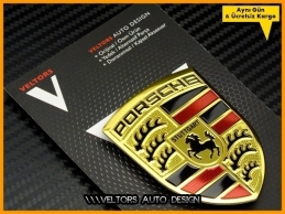Porsche Body Araç Logo Amblem
