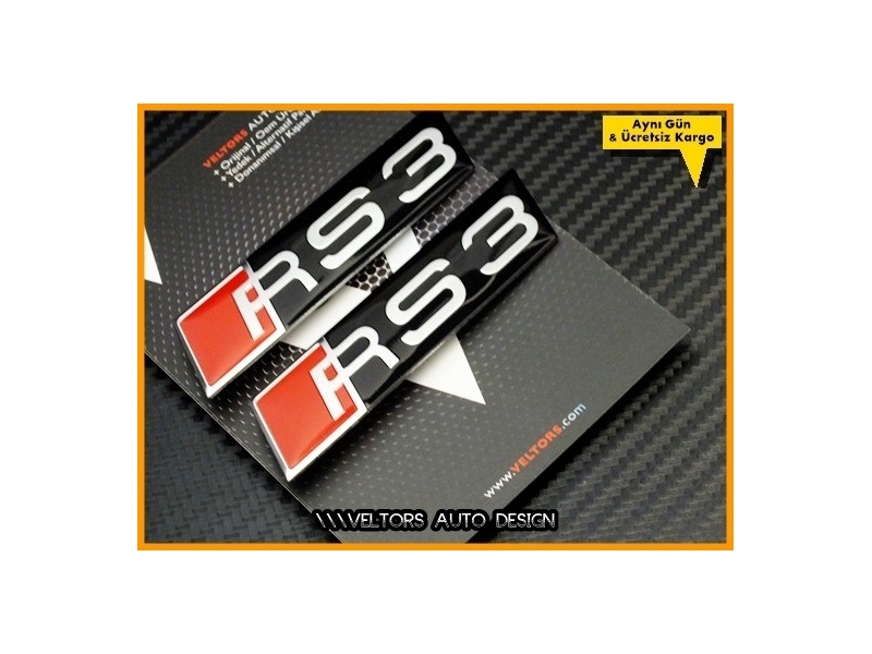 Audi A3 S3 Serisi RS3 Logo Amblem Seti Audi A3 S3 Serisi RS3 Logo Amblem Seti