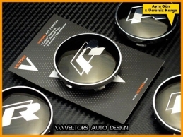 VW R Line Logo Amblem R Jant Göbeği Göbek Kapak Seti