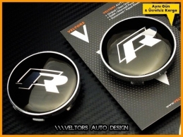 VW R Line Logo Amblem R Jant Göbeği Göbek Kapak Seti