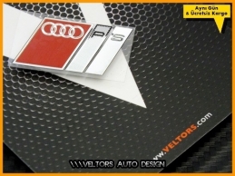 Audi RS Metal Araç Body RS Logo Amblem