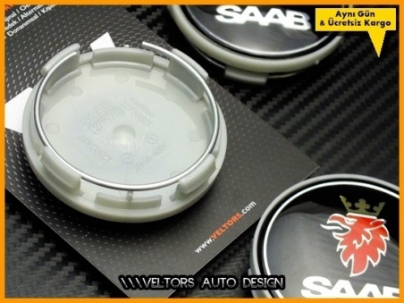 Saab Logo Amblem Jant Göbeği Göbek Kapak Seti