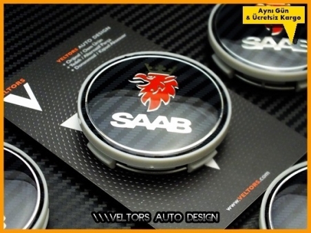 Saab Logo Amblem Jant Göbeği Göbek Kapak Seti