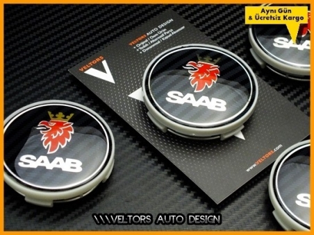 Saab Logo Amblem Jant Göbeği Göbek Kapak Seti