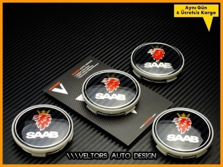 Saab Logo Amblem Jant Göbeği Göbek Kapak Seti