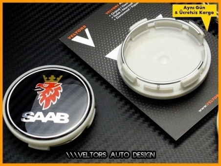 Saab Logo Amblem Jant Göbeği Göbek Kapak Seti