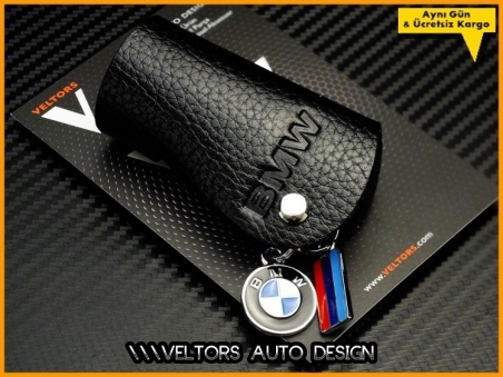 BMW Gerçek Deri Logo Amblem Anahtarlık