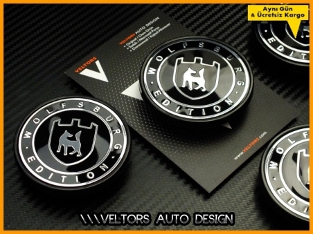 VW Wolfsburg Edition Logo Amblem Jant Göbeği Göbek Kapak Seti