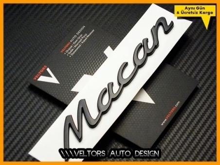 Porsche Piano Black Macan Bagaj Yazı Logo Amblem